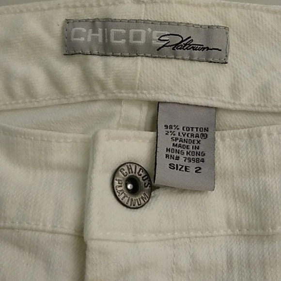 CHICO'S PLATINUM, CROPPED, 5 POCKET STRETCH JEANS - Picture 3 of 7